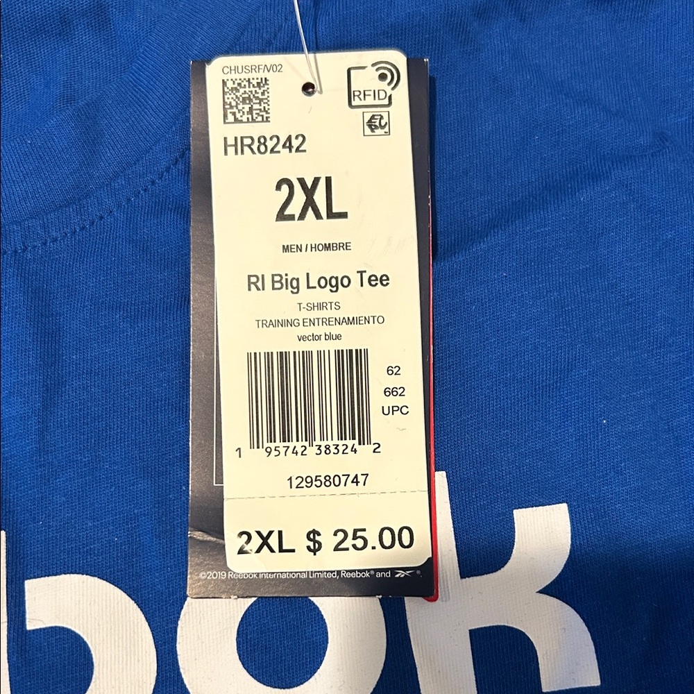 Reebok Men's Vibrant Blue Tee - Picture 2 of 4